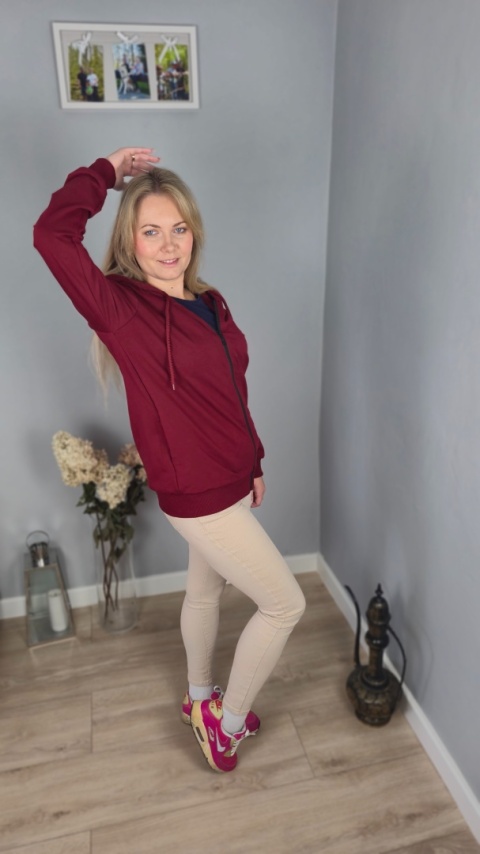 Bluza casual wino Bluza casual wino