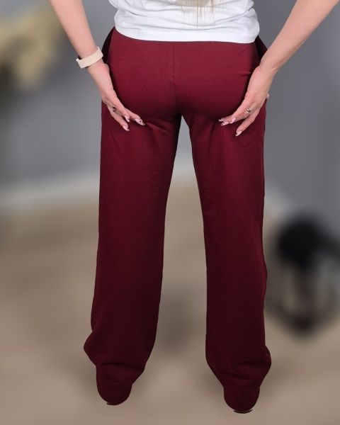 Spodnie wide leg wino