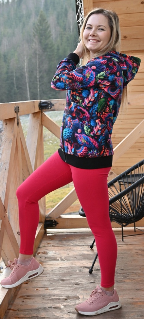 Zestaw neonowa dźungla + leginsy fuxia