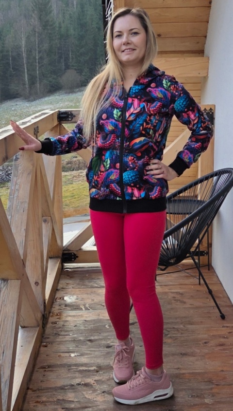 Zestaw neonowa dźungla + leginsy fuxia