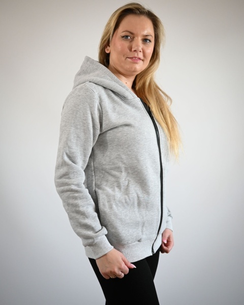 Bluza damska melanżowa z kapturem — miękka dresówka 250 g