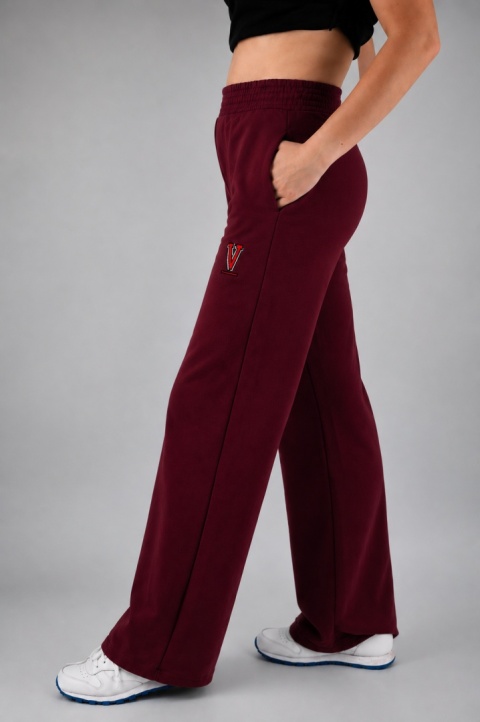 Spodnie wide leg wino