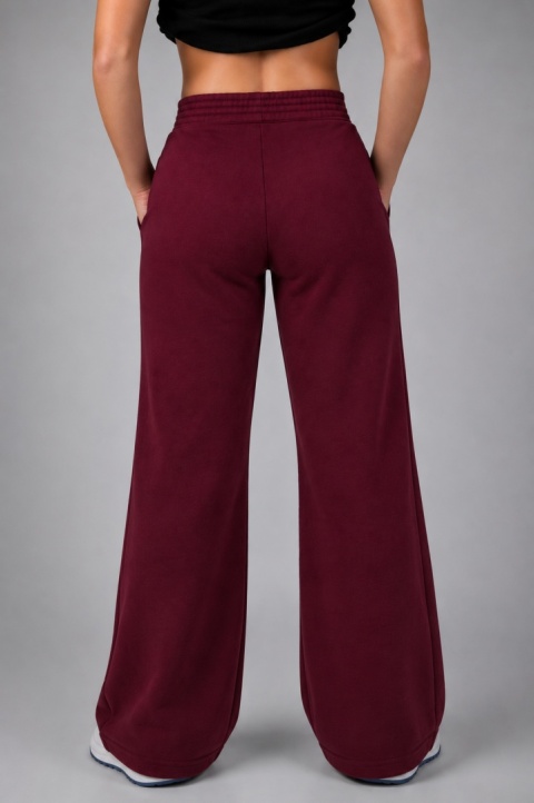 Spodnie wide leg wino